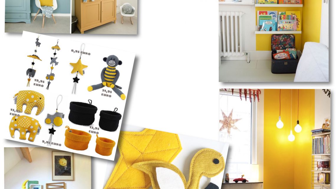 Moodboard -en lekker shoppen, voor een gele kinderkamer!